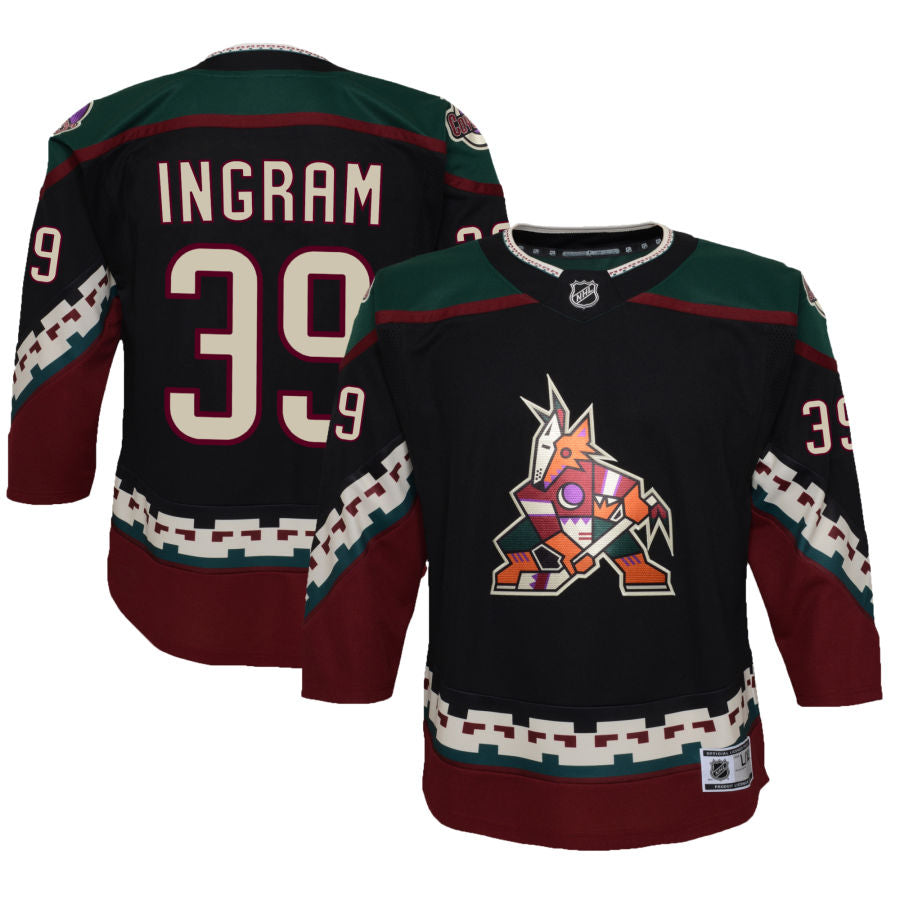 Connor Ingram Arizona Coyotes Youth 2021/22 Home Premier Jersey - Black