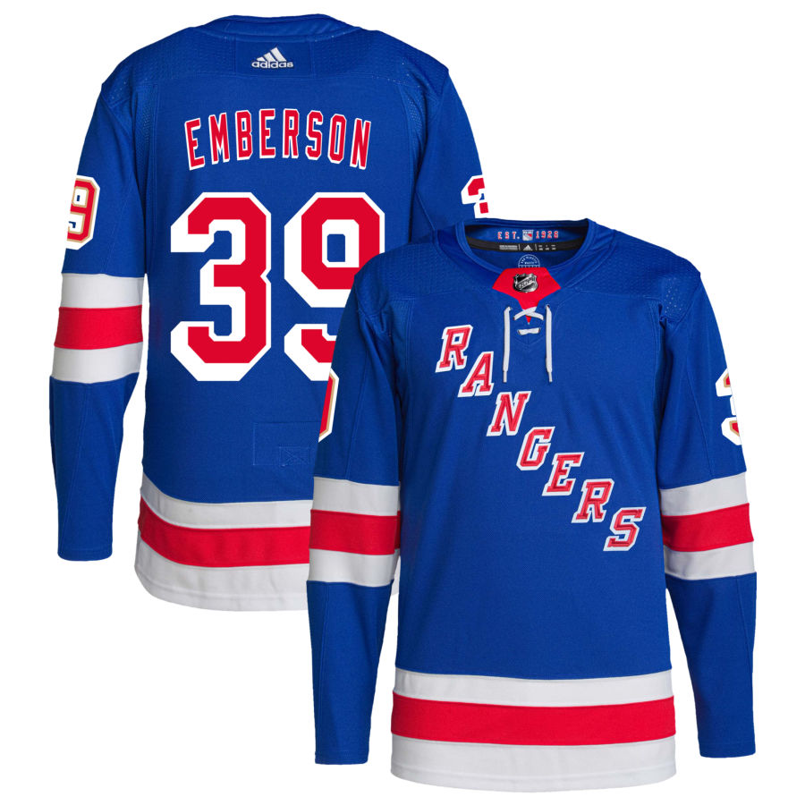Ty Emberson New York Rangers adidas Home Primegreen Authentic Pro Jersey - Royal
