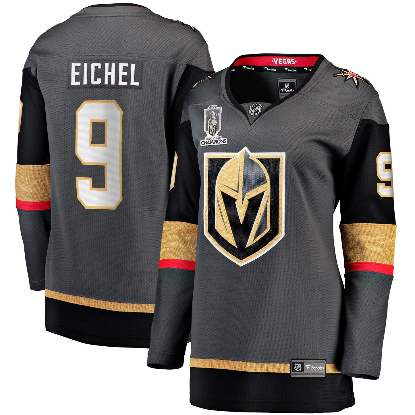 Jack Eichel Vegas Golden Knights Fanatics Branded Women's 2023 Stanley Cup Champions Alternate Breakaway Player Jersey - Black