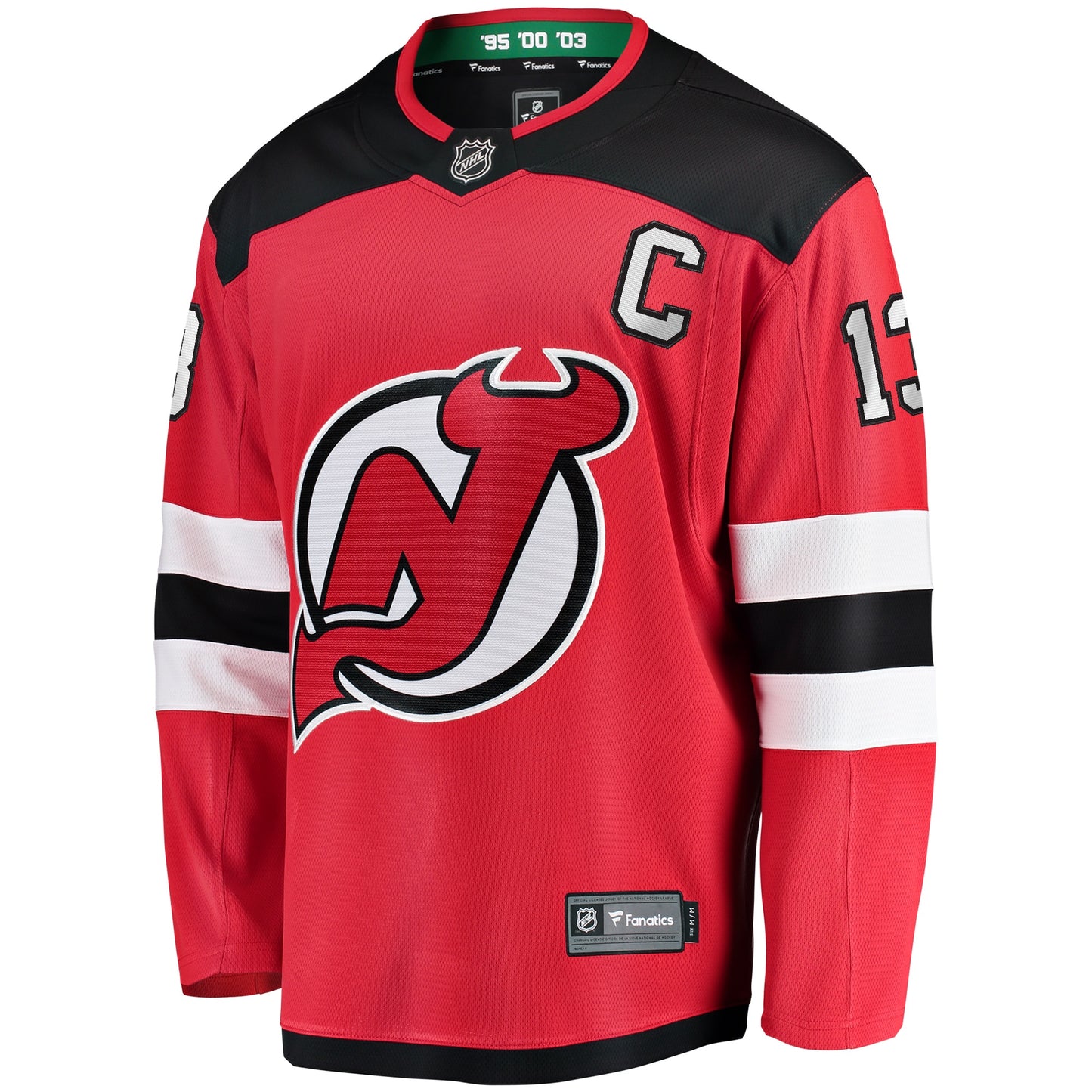 Nico Hischier New Jersey Devils Fanatics Branded Captain Patch Home Breakaway Jersey - Red