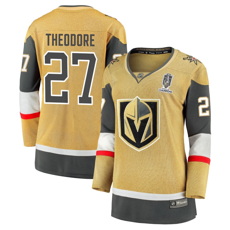 Shea Theodore  Vegas Golden Knights Fanatics Branded Women's 2023 Stanley Cup Champions Home Breakaway Jersey - Gold