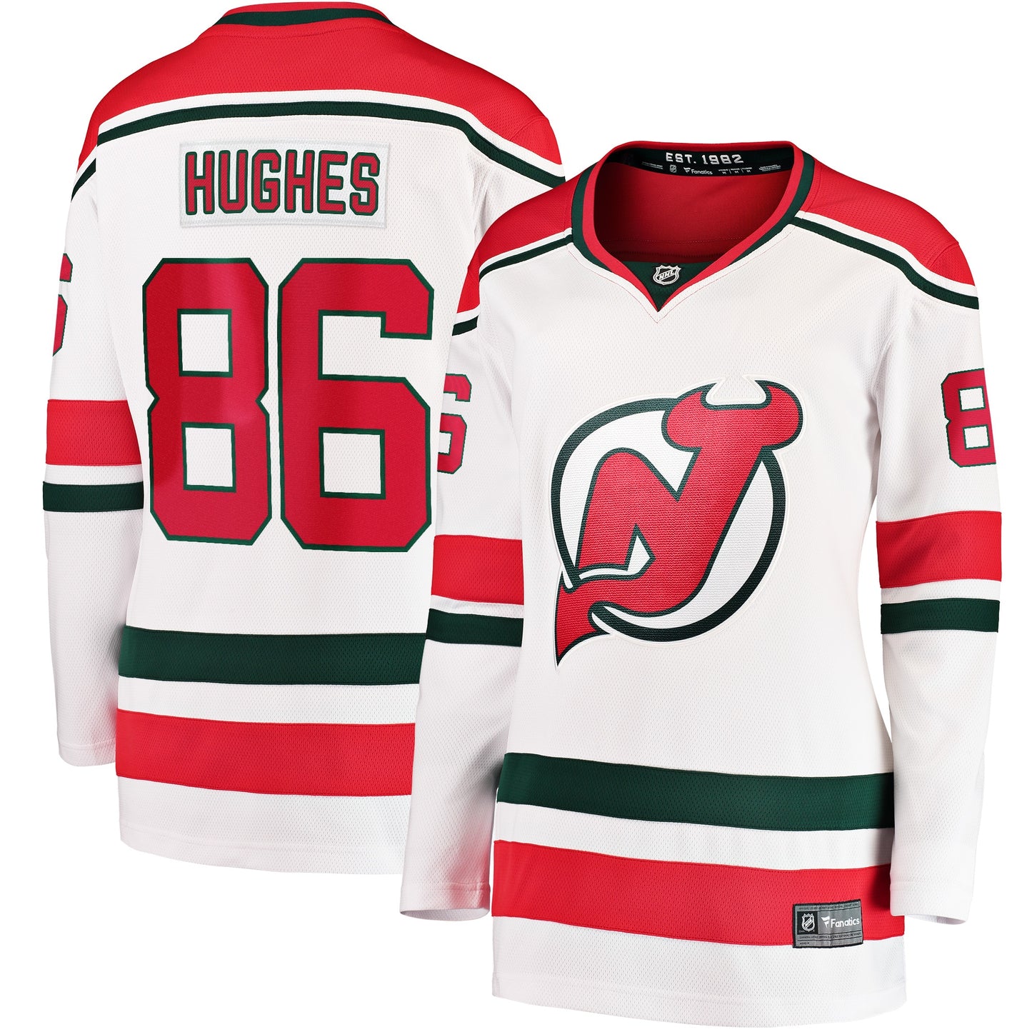 Jack Hughes New Jersey Devils Fanatics Branded Women's 2022/23 Heritage Premier Breakaway Jersey - White