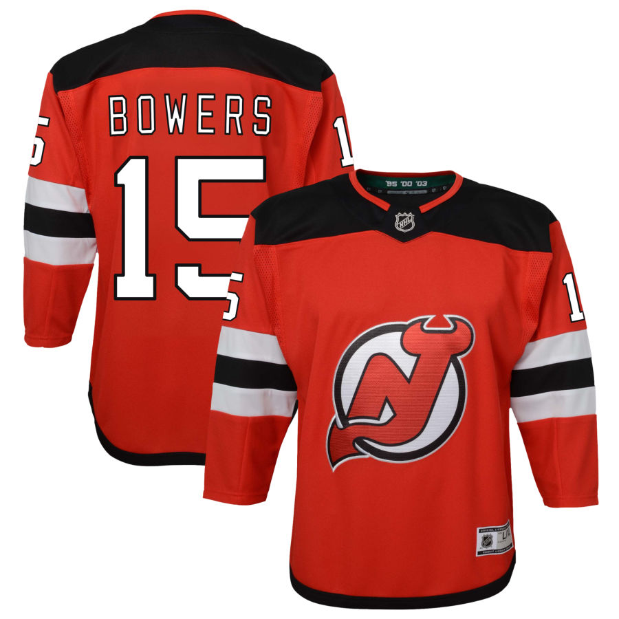 Shane Bowers New Jersey Devils Youth Home Premier Jersey - Red