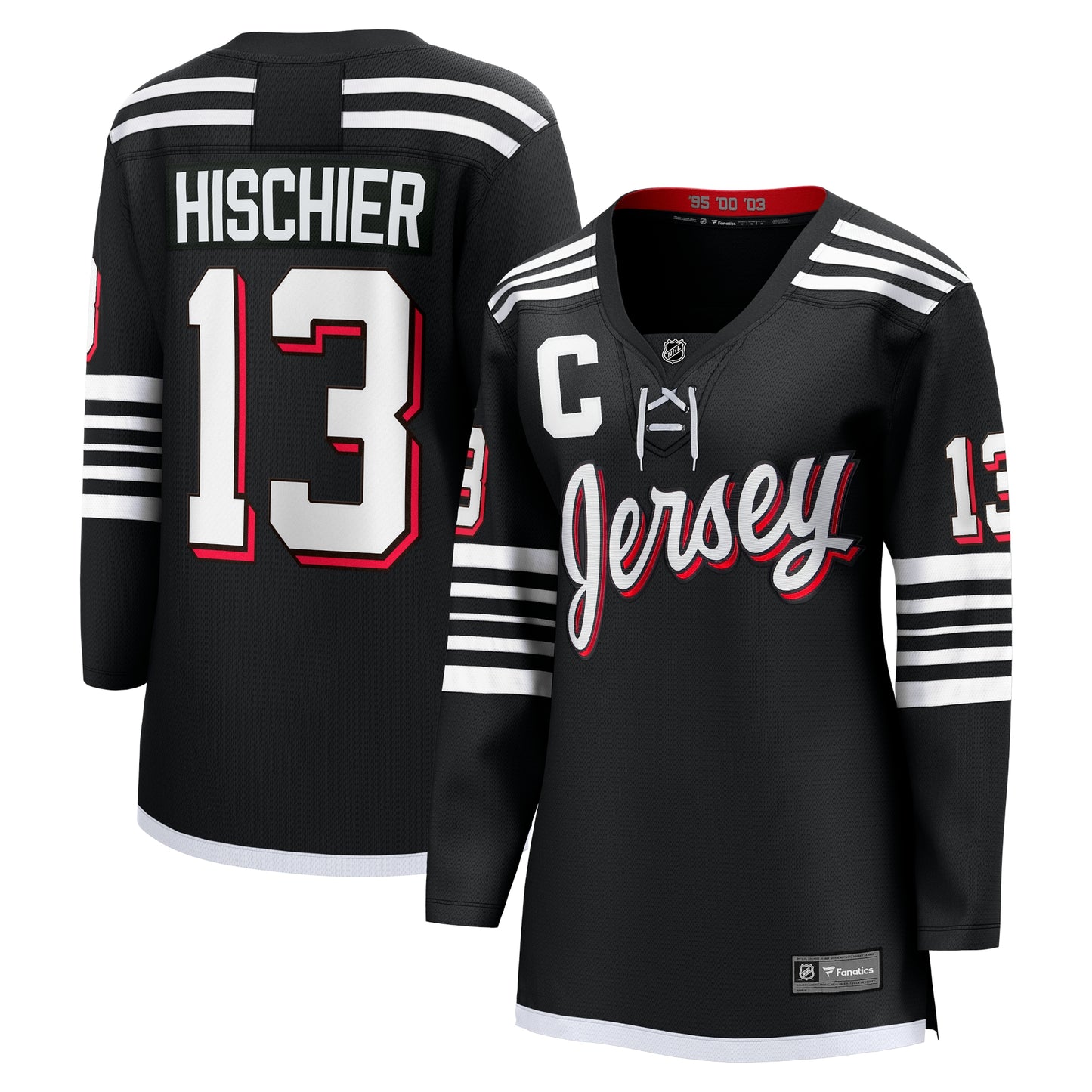 Nico Hischier New Jersey Devils Fanatics Branded Women's Alternate Premier Breakaway Player Jersey - Black