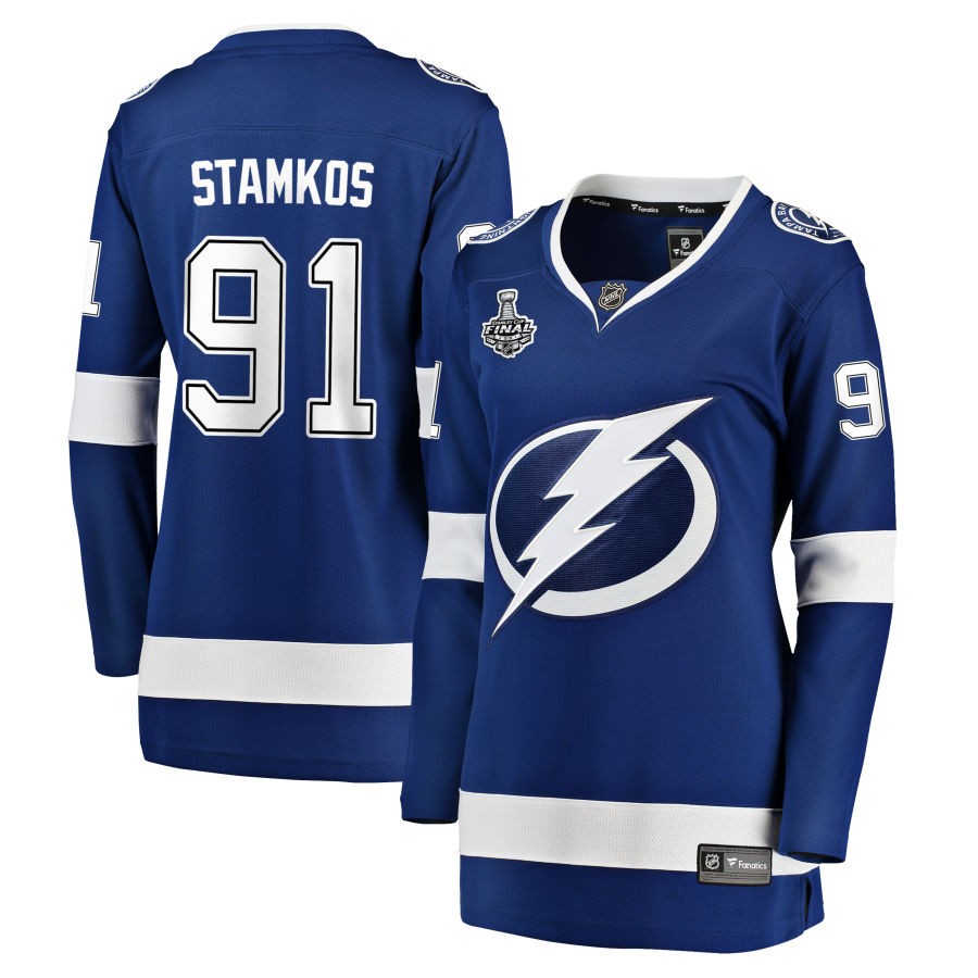 Steven Stamkos Tampa Bay Lightning Fanatics Branded Women's 2021 Stanley Cup Champions Home Breakaway Jersey - Blue