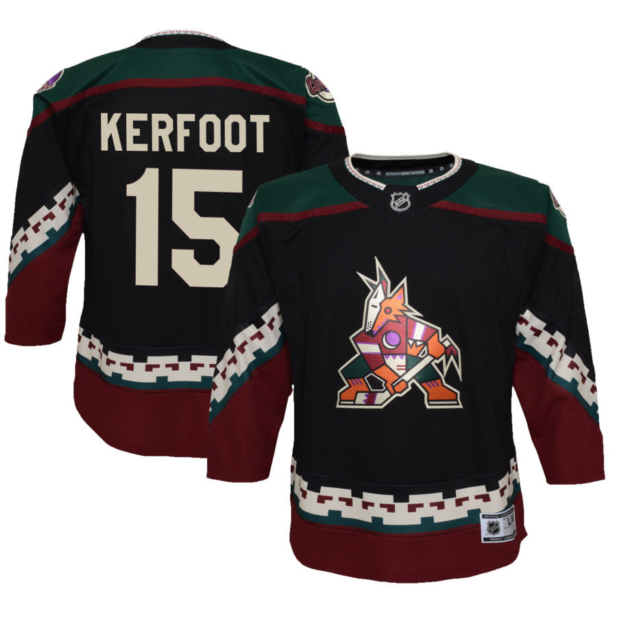 Alexander Kerfoot Arizona Coyotes Youth 2021/22 Home Replica Jersey - Black